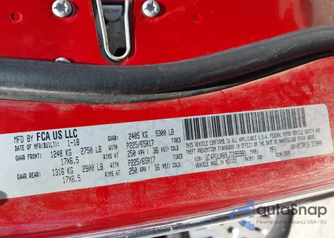 2018 Dodge Journey Se из США, поврежденный, VIN 3C4PDCAB9JT295981